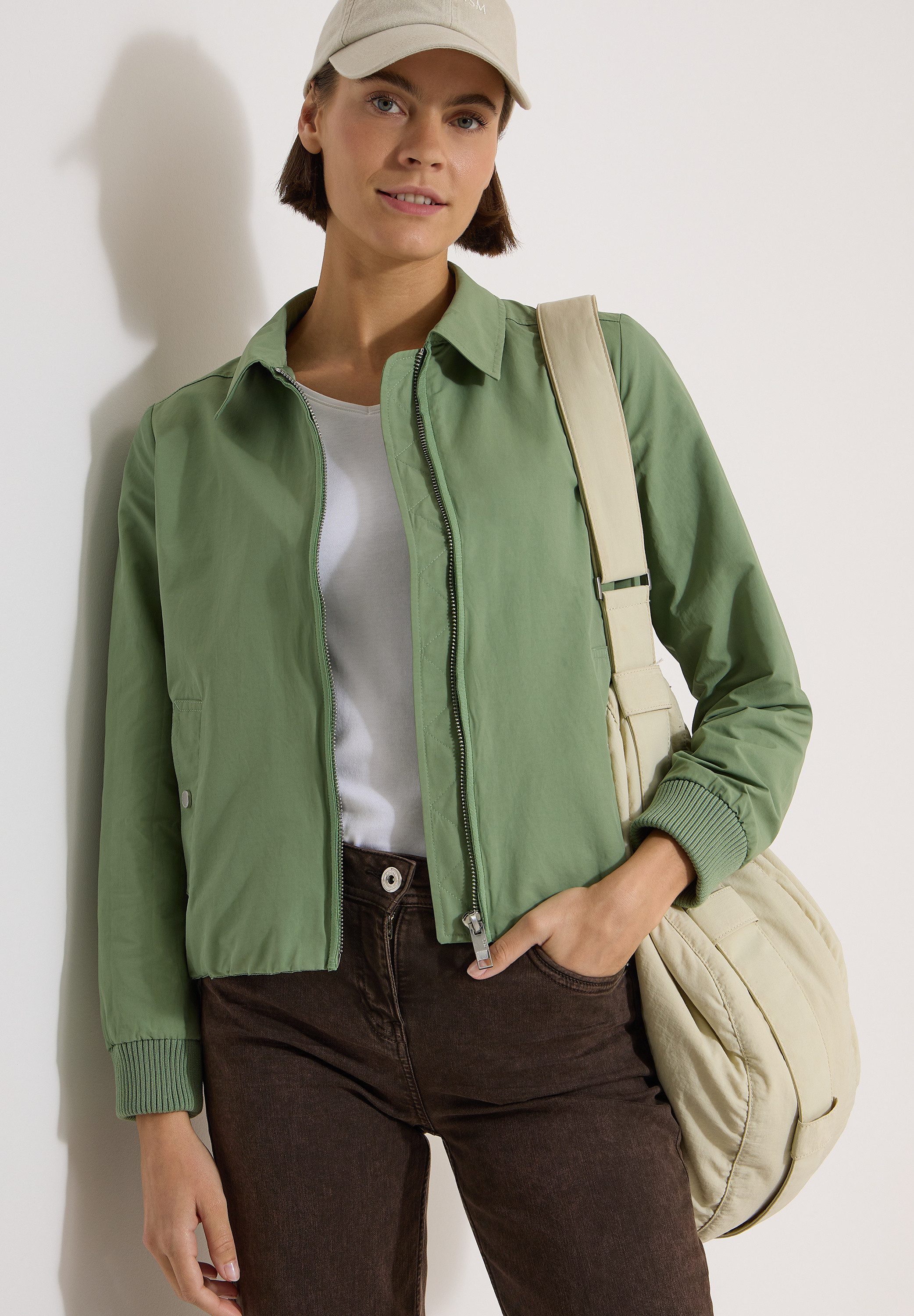CECIL Jackenblazer Blouson mit Hemdblusenkragen