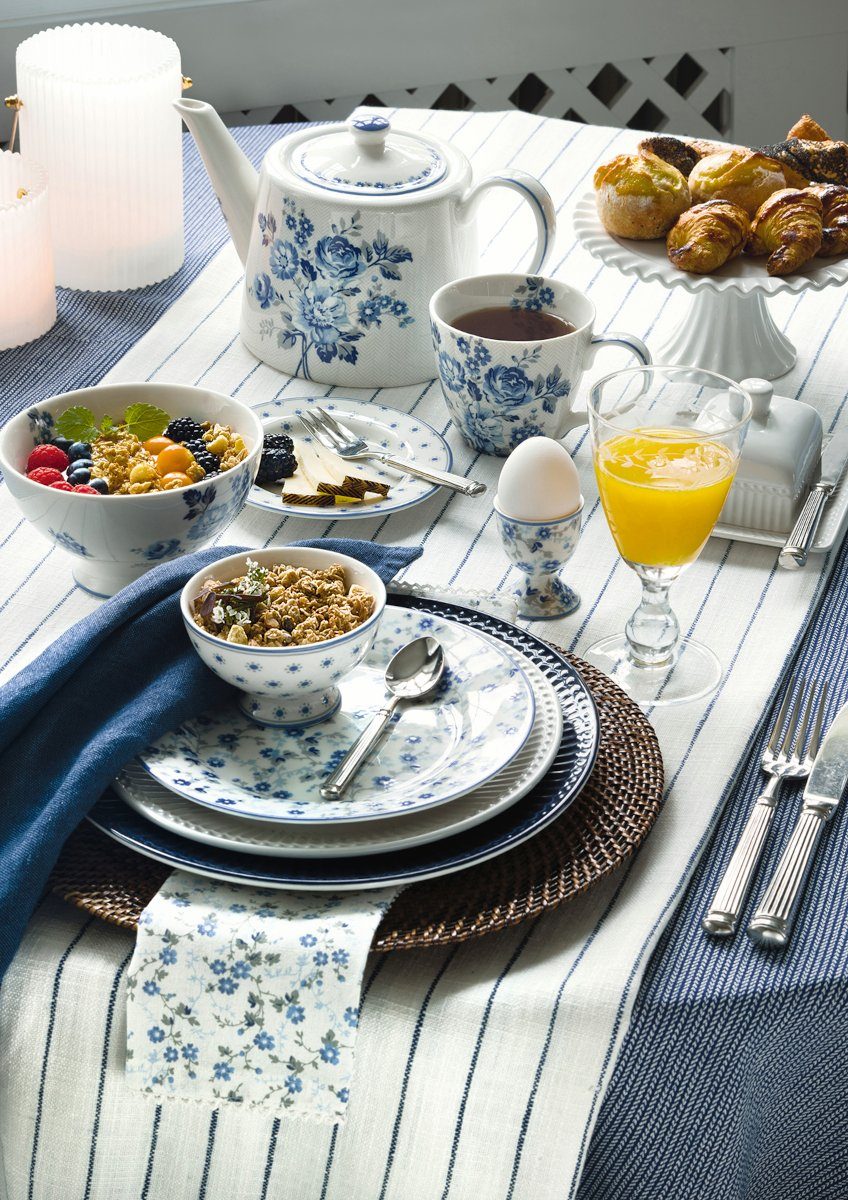 Greengate Stoffserviette Leinen Serviette marineblau 40x40cm