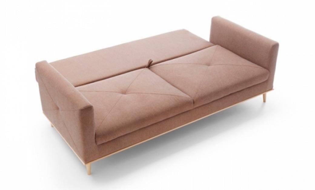 JVmoebel 3-Sitzer Sitzer Polstersofa Sofa Dreisitzer Beige in Bettfunktion, Europe 1 Made Gelb 3 Couch Teile, Design