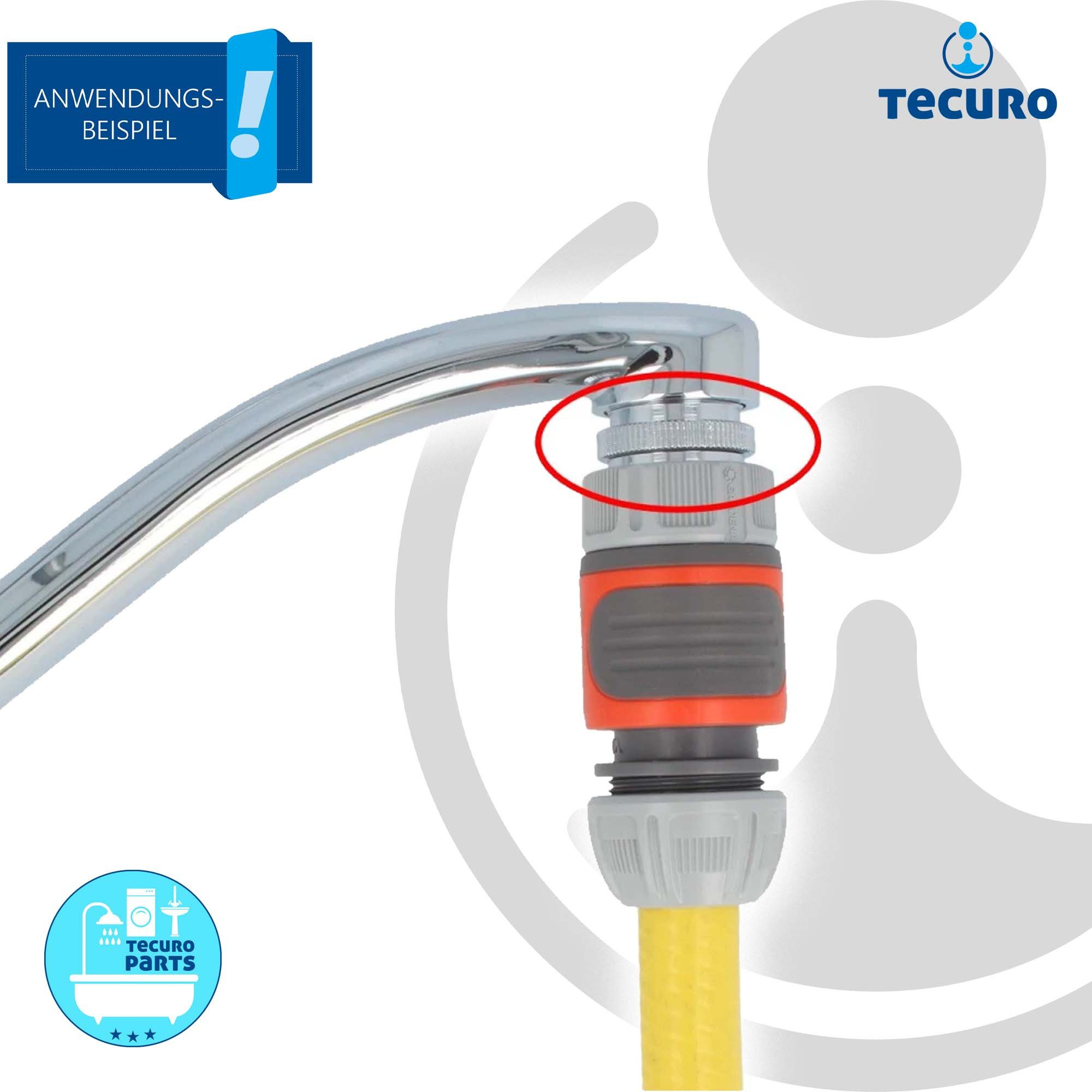 tecuro Strahlregler Adapter für Armaturen M24x1 auf 3/4 Zoll, verchromt – Bild 4 von 5