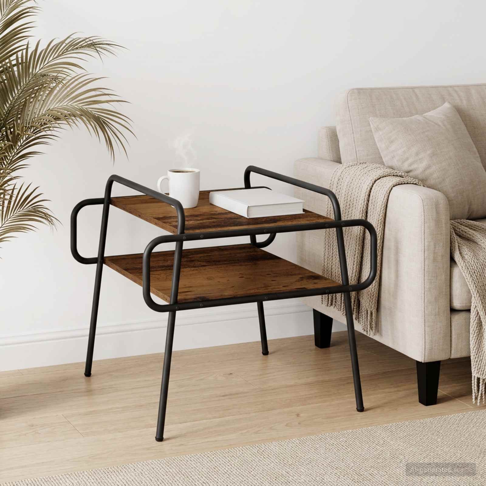 vidaXL Couchtisch Couchtisch Altholz 50 x 50 x 51 cm Holzwerkstoff (1-St)