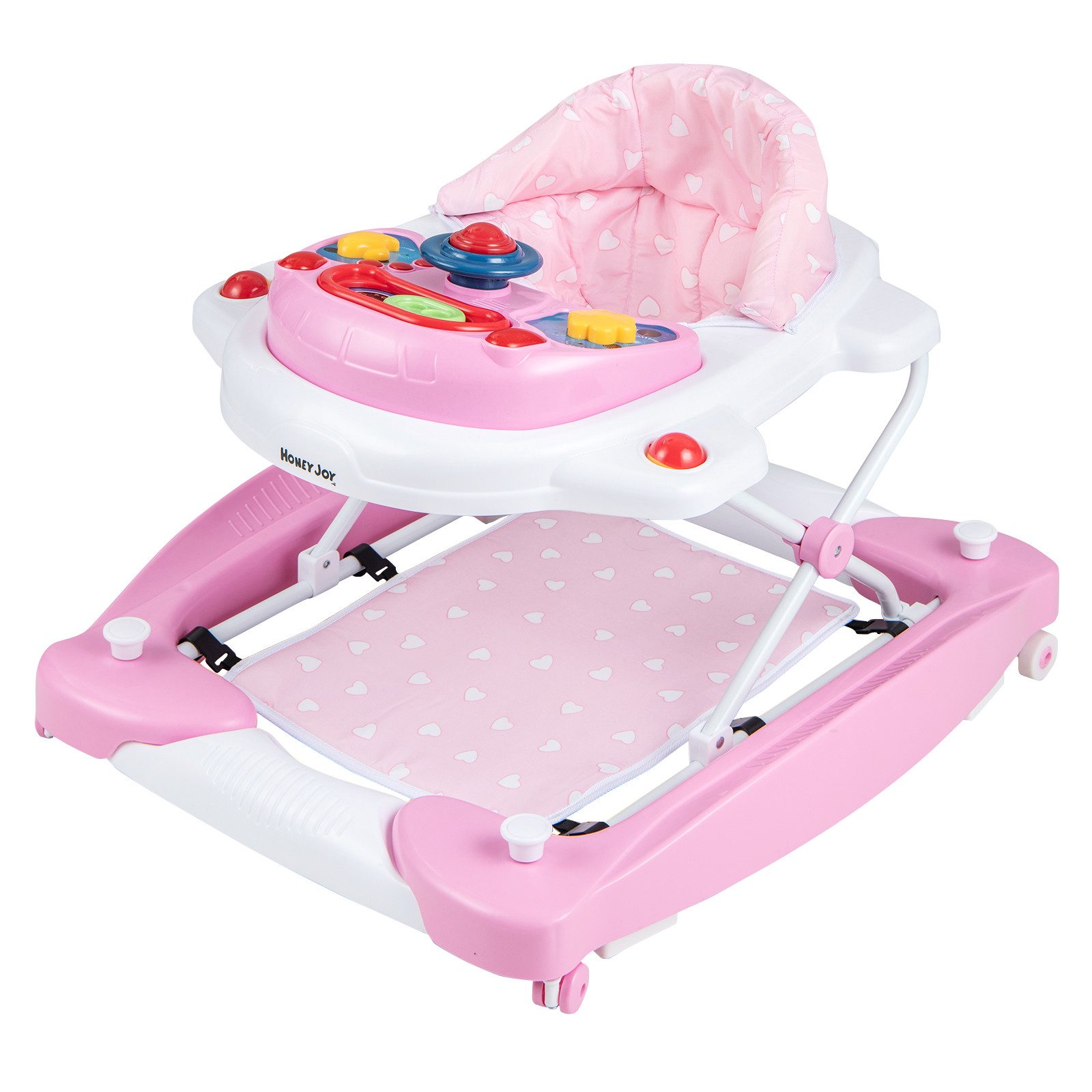 COSTWAY Lauflernwagen, 6 in 1 Baby Lauflernhilfe höhenverstellbar & klappbar