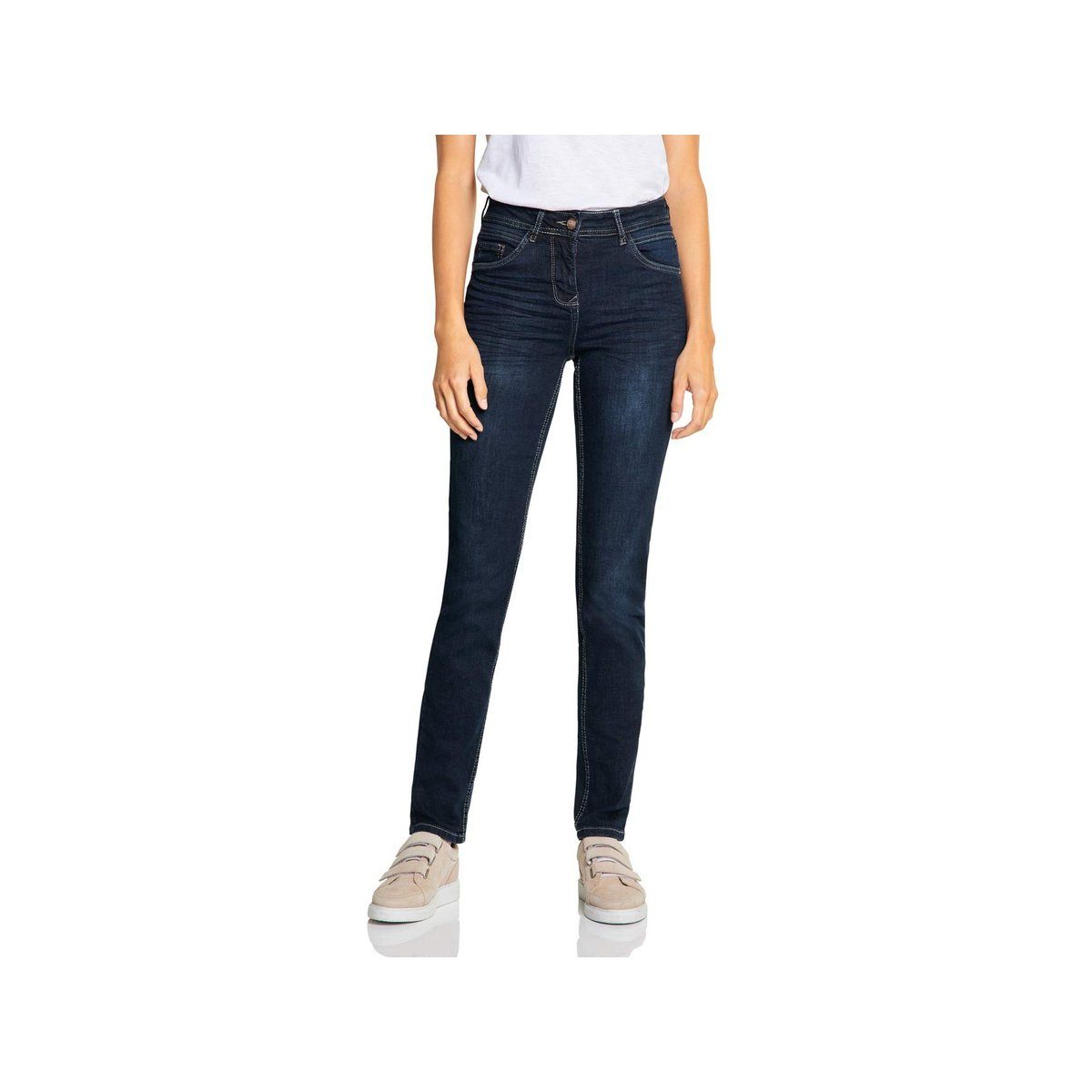 Cecil Slim-fit-Jeans dunkel-blau regular (1-tlg)