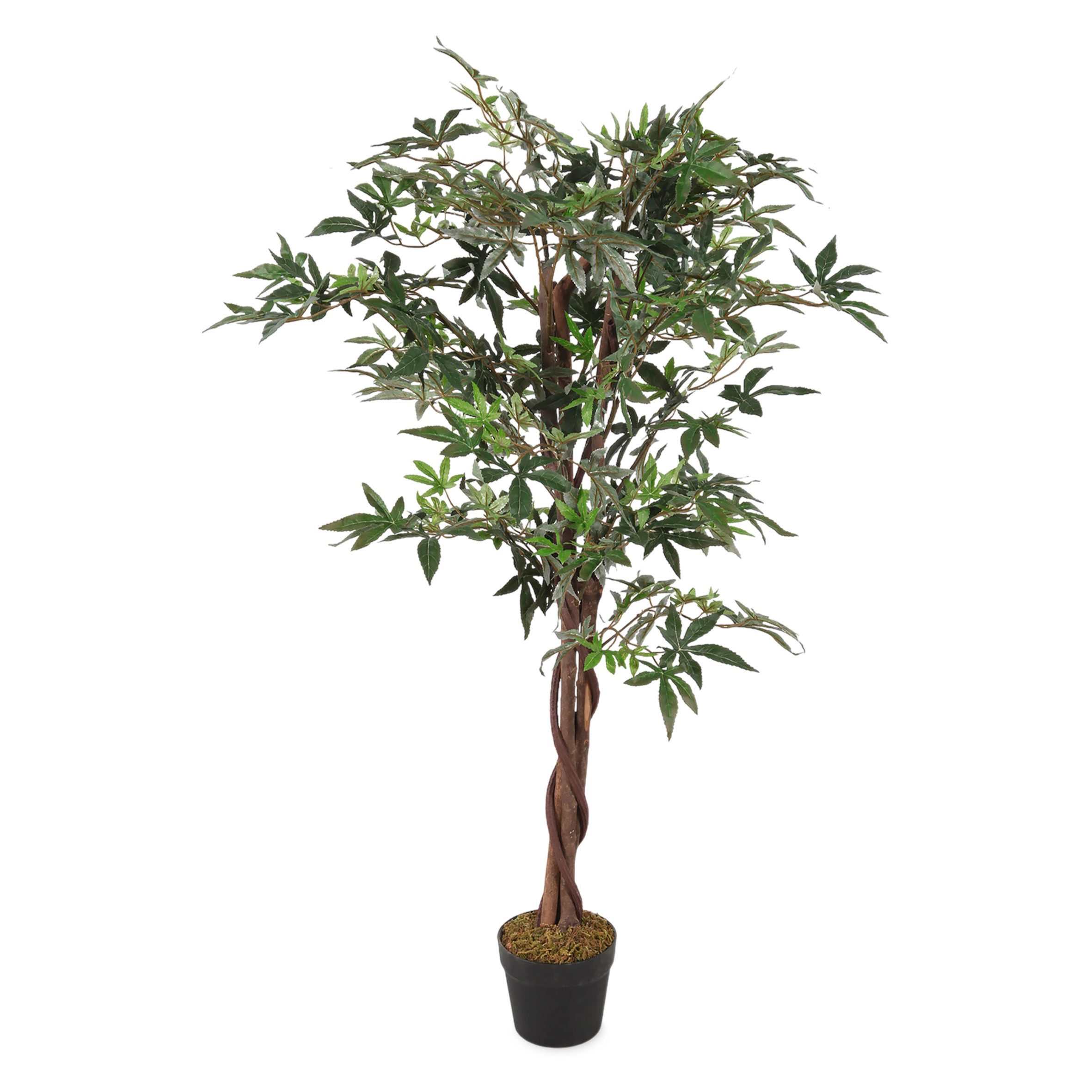 Künstliche Zimmerpflanze Kunstpflanze im Blumentopf 115 cm - Ahorn