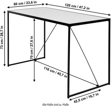 Jahnke Schreibtisch GLAM DESK (1-St), Sicherheitsglas