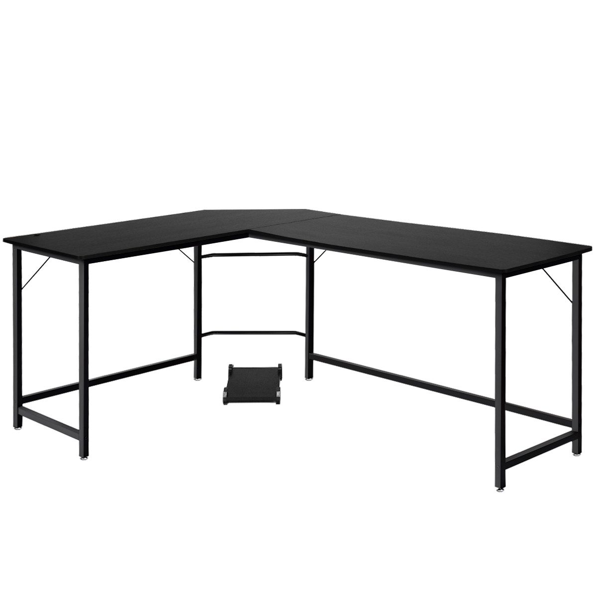 COSTWAY Eckschreibtisch, mit CPU-Ständer, L-Form, 168 x 125 x 74 cm günstig online kaufen