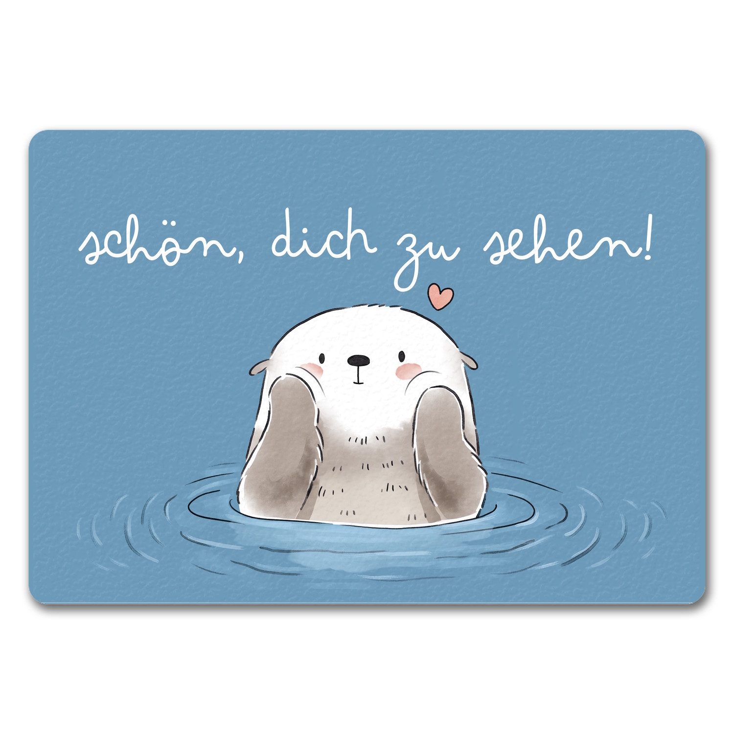 Fußmatte Otter Fußmatte in 35x50 cm ohne Rand mit Spruch Schön dich zu sehen, speecheese