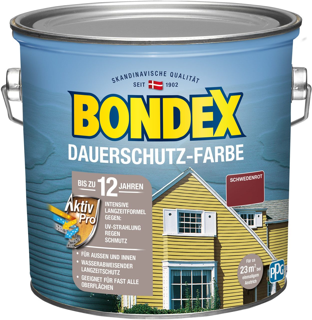 Bondex Holzschutzlasur Bondex Dauerschutz-Holzfarbe 2,5 L schwedenrot