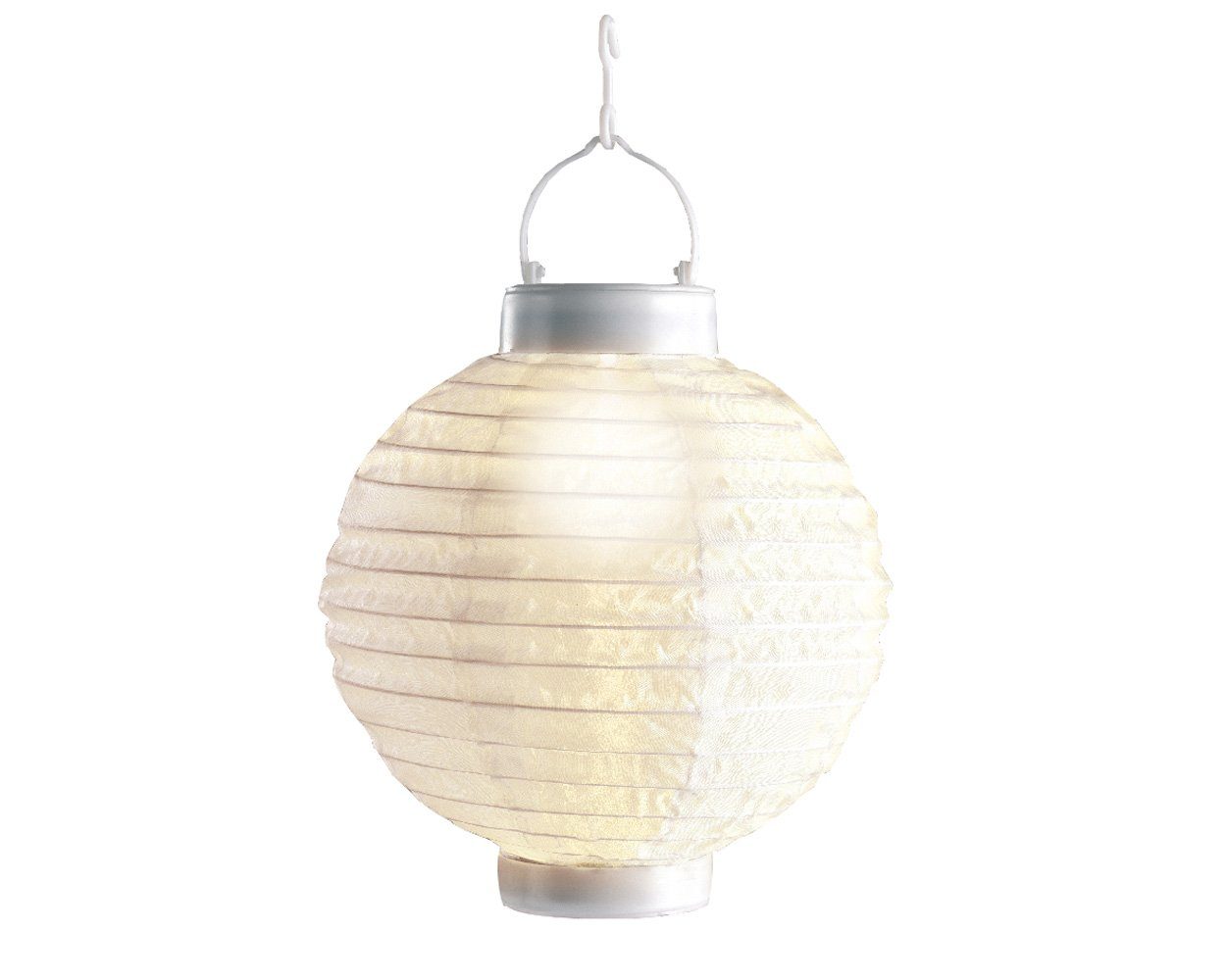 Decoris season decorations LED Solarleuchte, Solar Laterne Outdoor LED  Lampion Nylon Gartenleuchte 20x23cm warmweiß