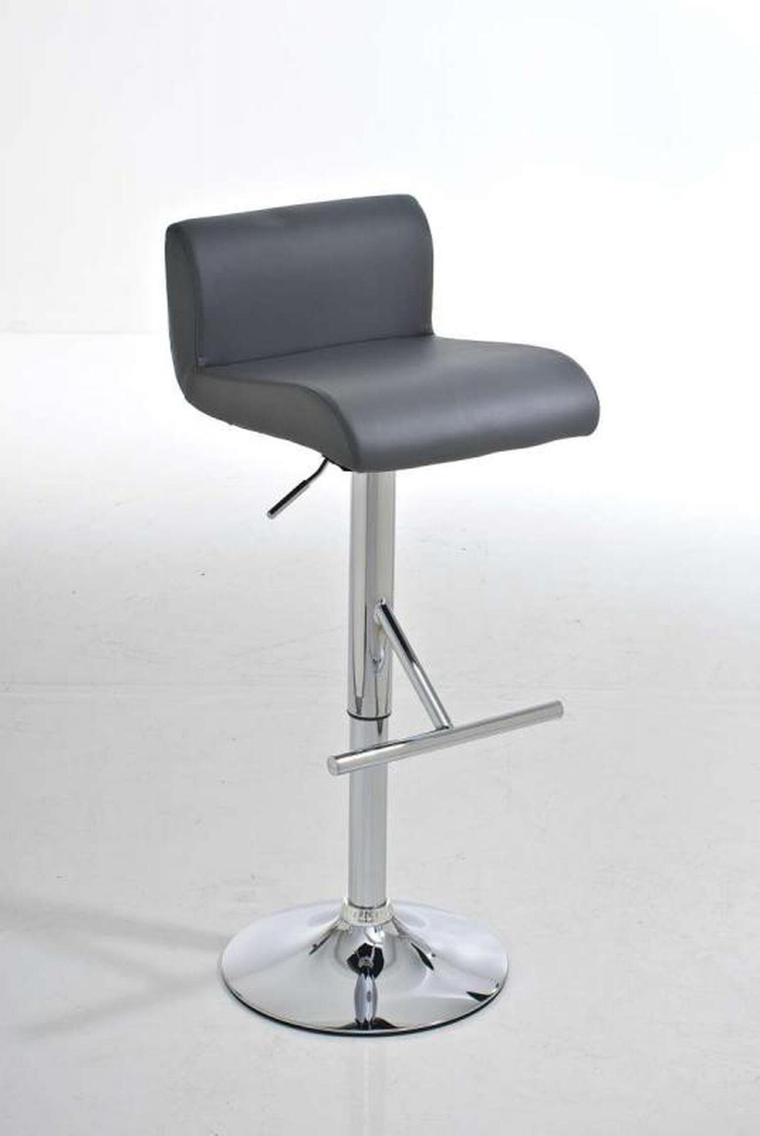 Tresenhocker), TPFLiving Sitzfläche: & chromfarbener Küche - 360° - Calif (Barstuhl für Barhocker Theke Hocker - Kunstleder höhenverstellbar Stahl Grau drehbar -