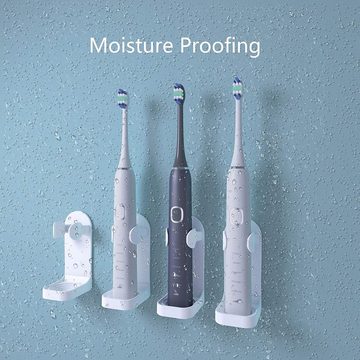 HYTIREBY Zahnbürstenhalter Zahnbürstenhalter Elektrische Zahnbürste Halterung, 2er Elektrische Zahnbürstenhalter Wand Verstellbarer für Badezimmer