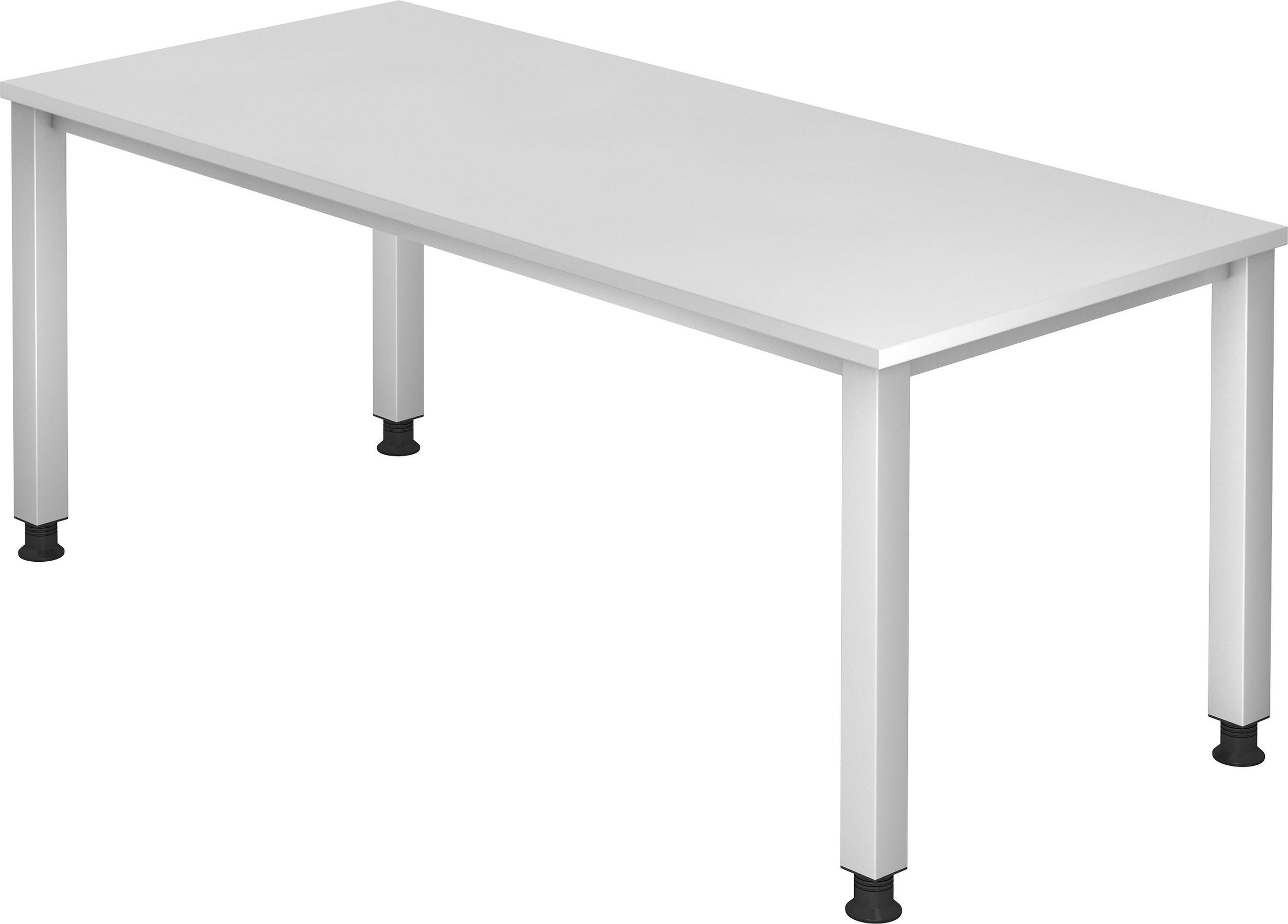 bümö Schreibtisch Schreibtisch Serie-Q, Rechteck: 180 x 80 cm - Dekor: Weiß