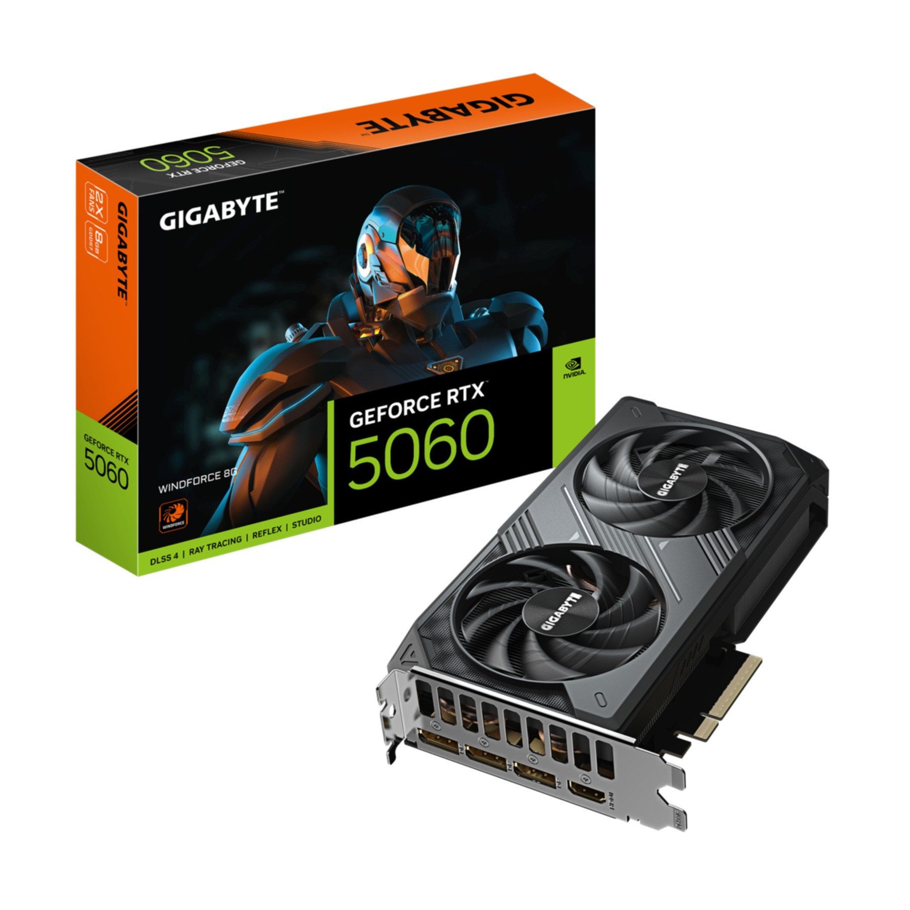 GeForce RTX 5060 WINDFORCE 8G Grafikkarte - 8GB GDDR7, 128bit, PCI-E 5 Grafikkarte