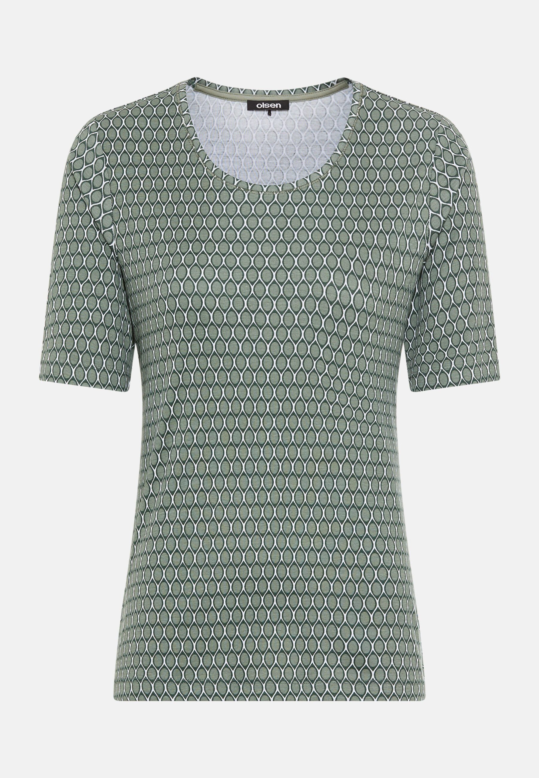 Olsen T-Shirt Shirt mit Allover-Dessin