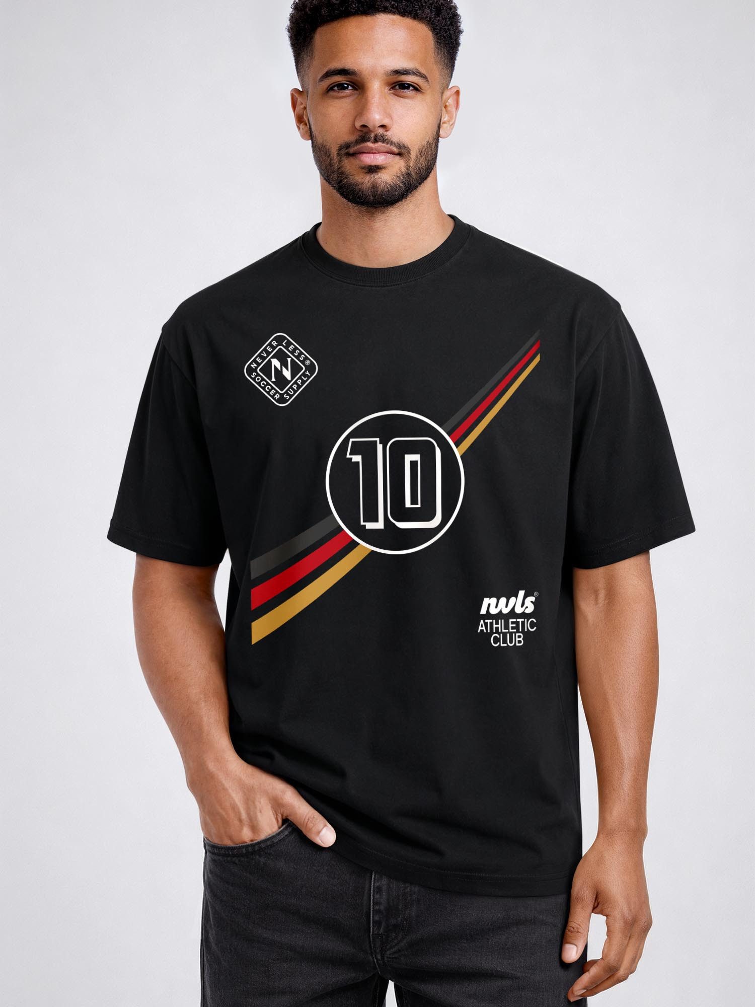 Neverless Oversize-Shirt Herren T-Shirt - Fussball Design German Trikot - Oversized Relaxed mit Print