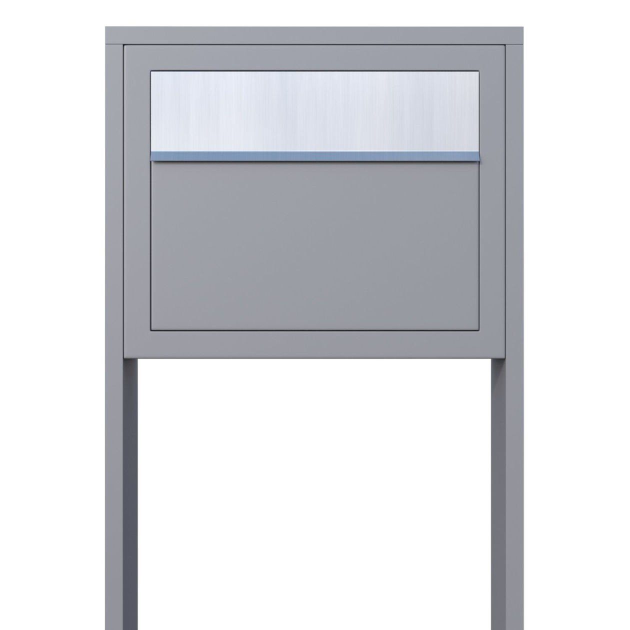 Bravios Briefkasten Standbriefkasten Elegance Grau mit Metallic Edels