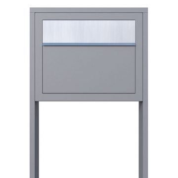 Bravios Briefkasten Standbriefkasten Elegance Grau Metallic mit Edels