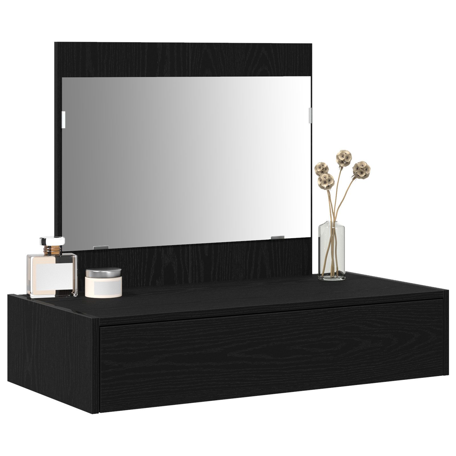 vidaXL Schminktisch Schminktisch Wandmontage Schwarz Eiche günstig online kaufen
