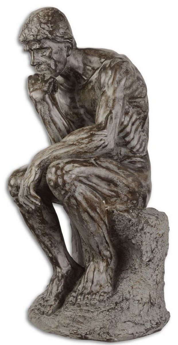 Casa Padrino Dekofigur Casa Padrino Polyresin Deko Skulptur der Denker Grau 18 x 22,2 x H. 39,9 cm - Dekofigur