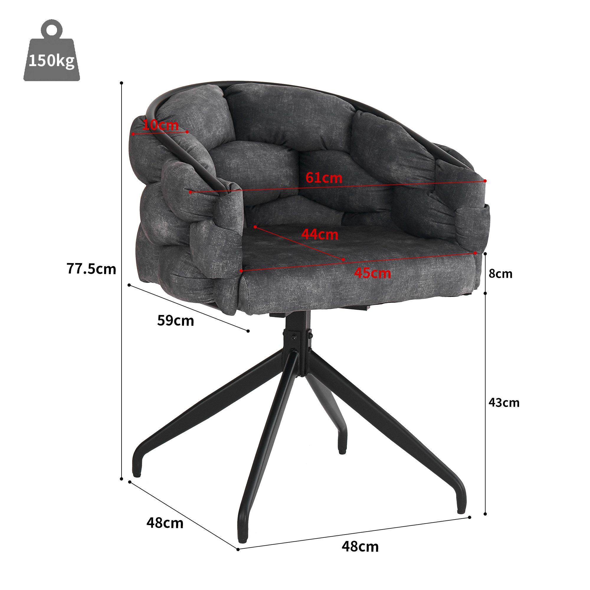 Celya Drehstuhl 360-Grad-Rotationsfunktionr, mit Rückenlehne, Ergonomischer günstig online kaufen