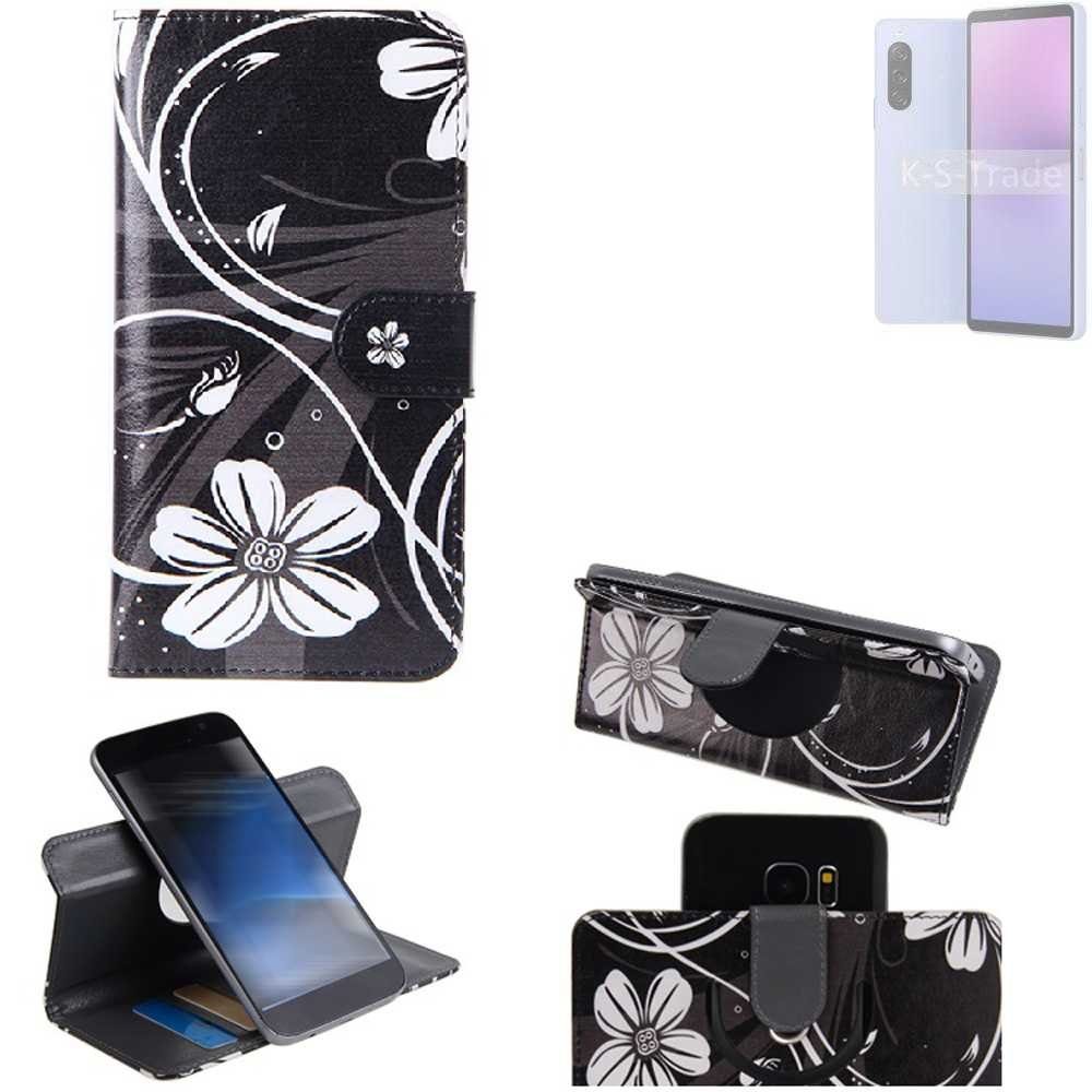 K-S-Trade Handyhülle für Sony Xperia 10 V, Schutzhülle Handyhülle Hülle 360° Wallet Case “Flowers“