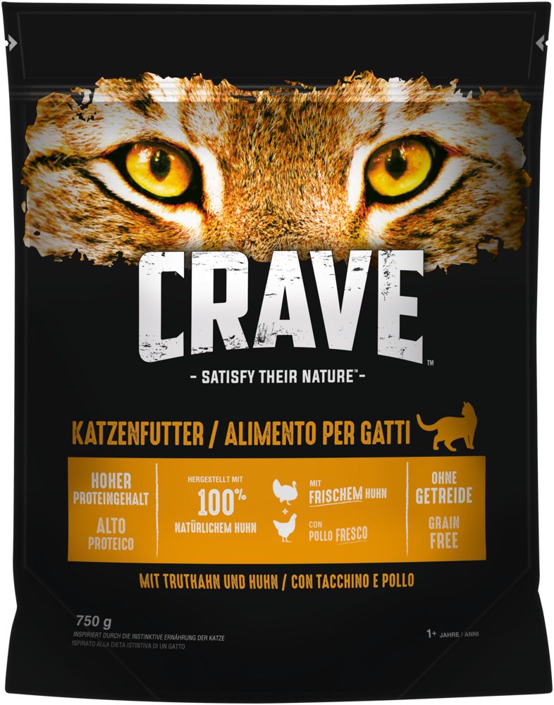 CRAVE CRAVE™ Katze Beutel mit Truthahn und Huhn 2,8kg, Trockenfutter für: Katze