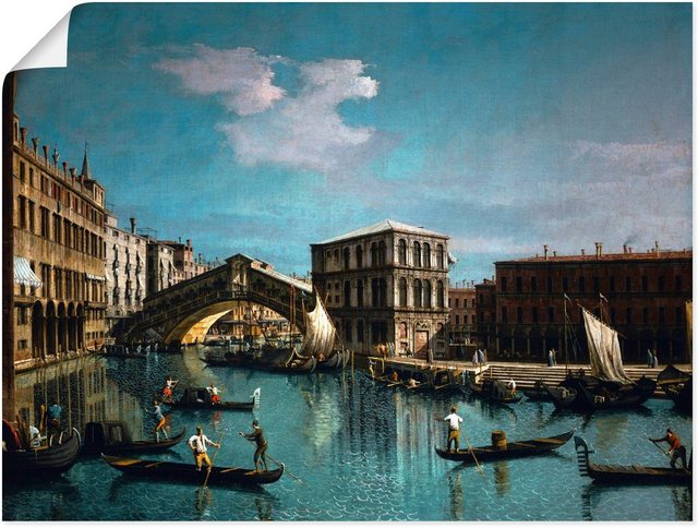 Artland Wandbild »Die Rialtobrücke in Venedig«, Italien (1 Stück), in vielen Größen & Produktarten -Leinwandbild, Poster, Wandaufkleber / Wandtattoo auch für Badezimmer geeignet-Otto