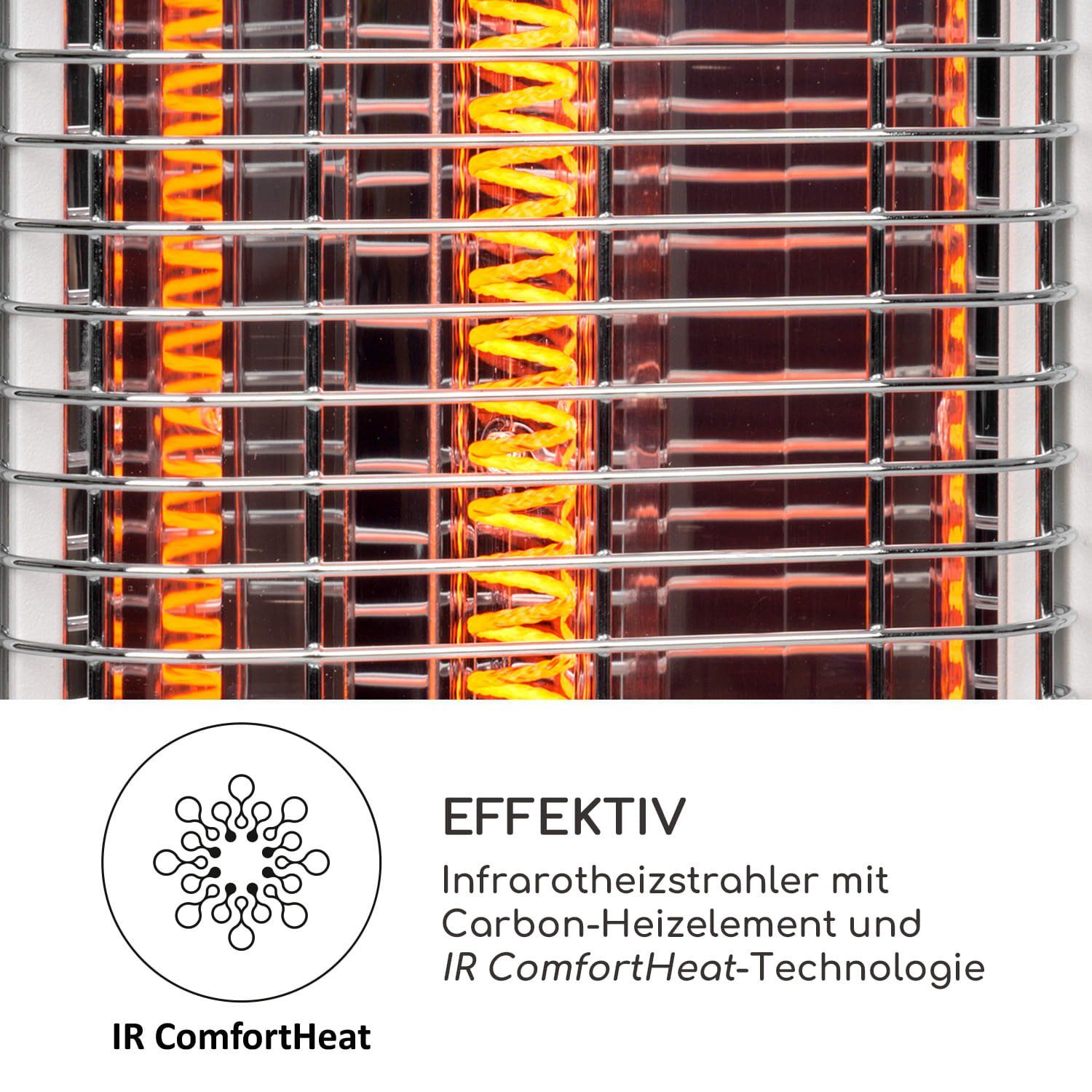 W, blumfeldt Heat In&Out, Heizstrahler Plus Standgerät Terrasse 1200 Infrarotheizung Infrarot elektrisch Terrassenstrahler Guru