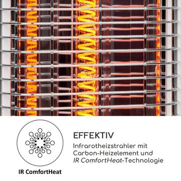blumfeldt Terrassenstrahler Heat Guru Plus In&Out, 1200 W, Infrarot Heizstrahler Terrasse elektrisch Infrarotheizung Standgerät