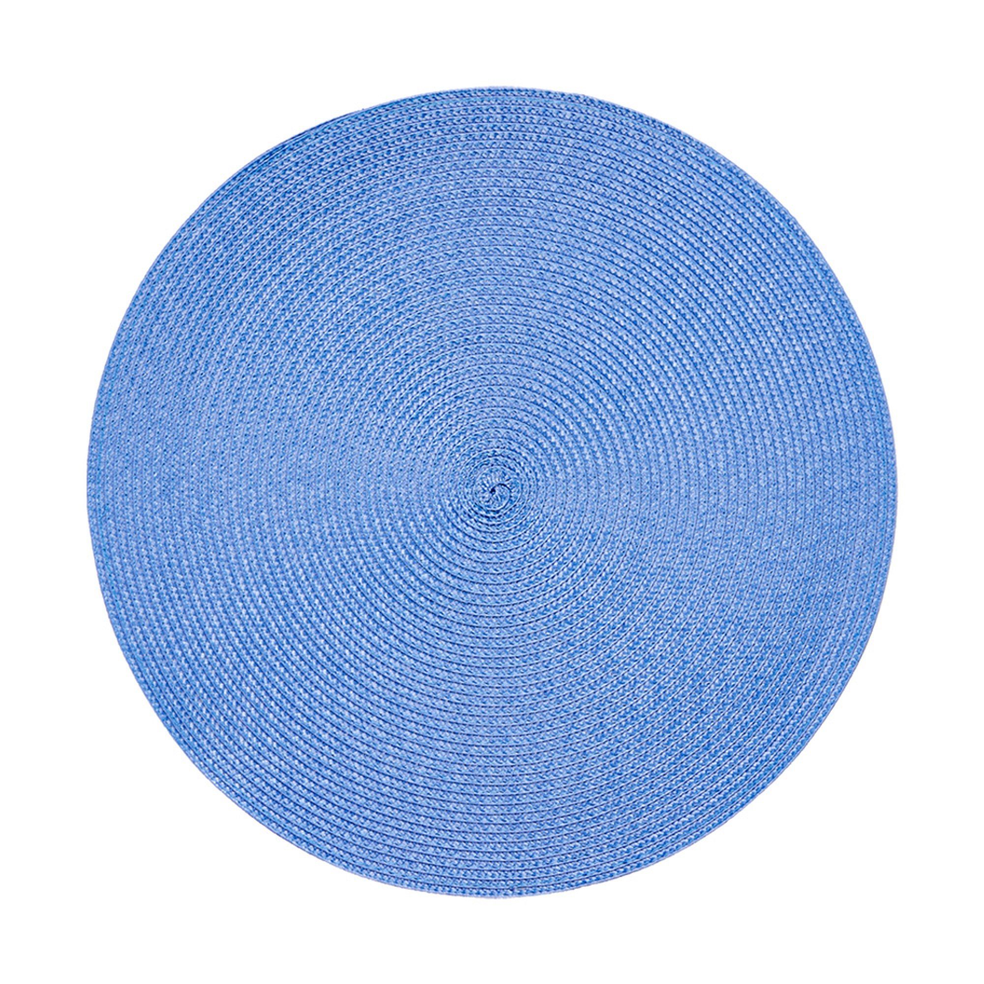gefloc, Set 4er 35 Blau Platzset cm rund abwaschbar Tischset (4-St) Deko, Platzset, Platzdeckchen Ø Haus und
