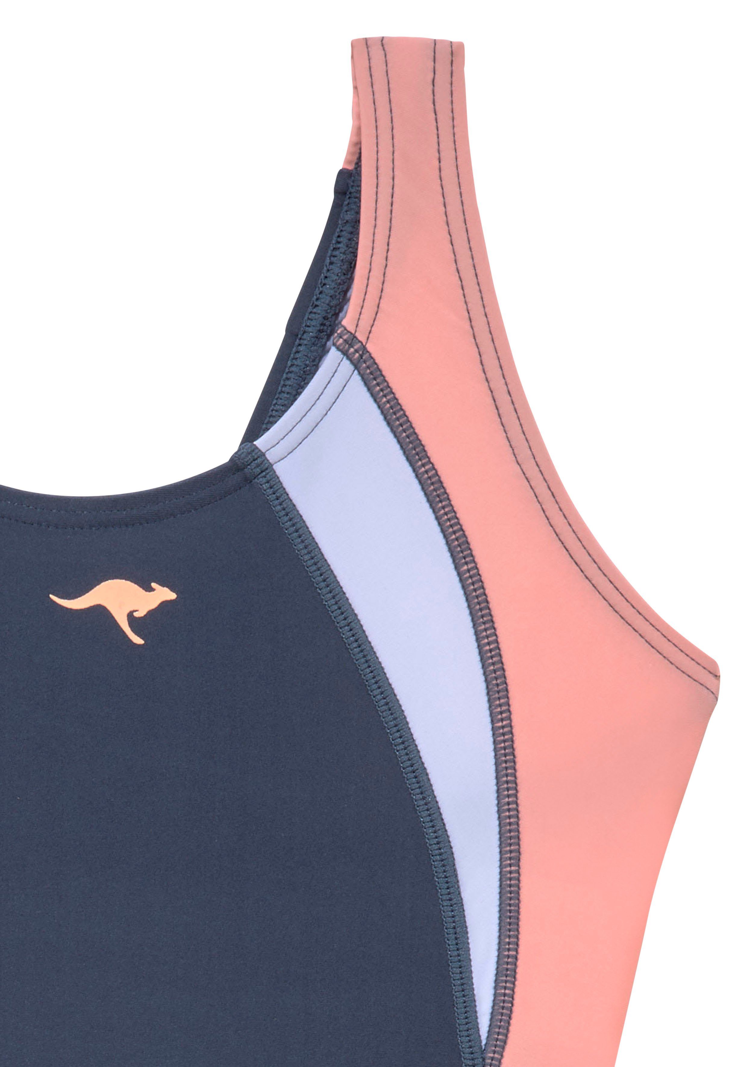 KangaROOS Badeanzug im sportlichen Farbmix rauchblau-hummer