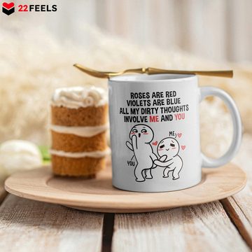 22Feels Tasse Jahrestag Geschenk Hochzeitstag Männer Freund Ehemann Ehefrau Freundin, Keramik, Made in Germany, Spülmaschinenfest