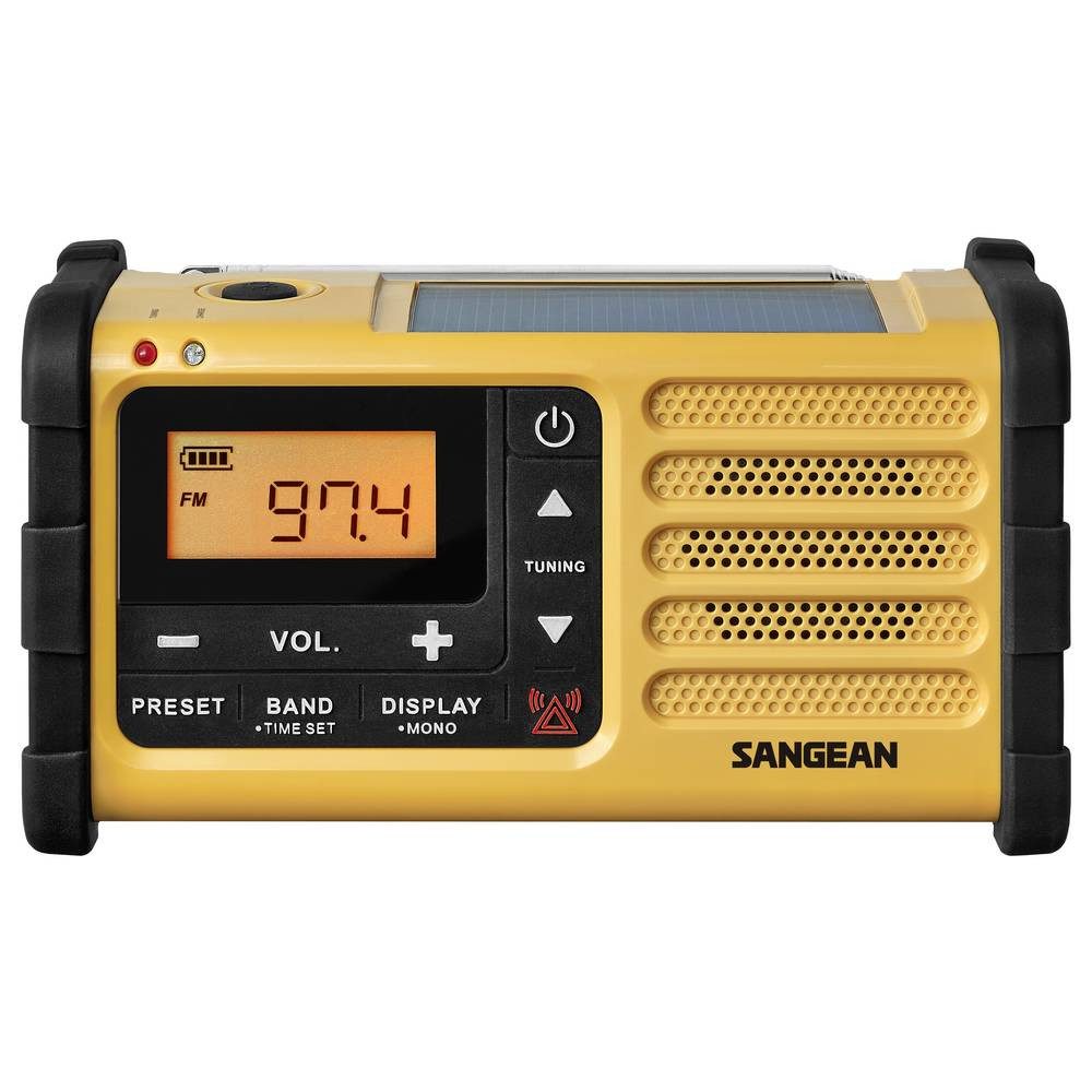 Sangean MMR-88 Outdoorradio UKW, MW Notfallradio Akku-Ladefunktion, Radio (Akku-Ladefunktion, Taschenlampe, wiederaufladbar, Solarpanel)