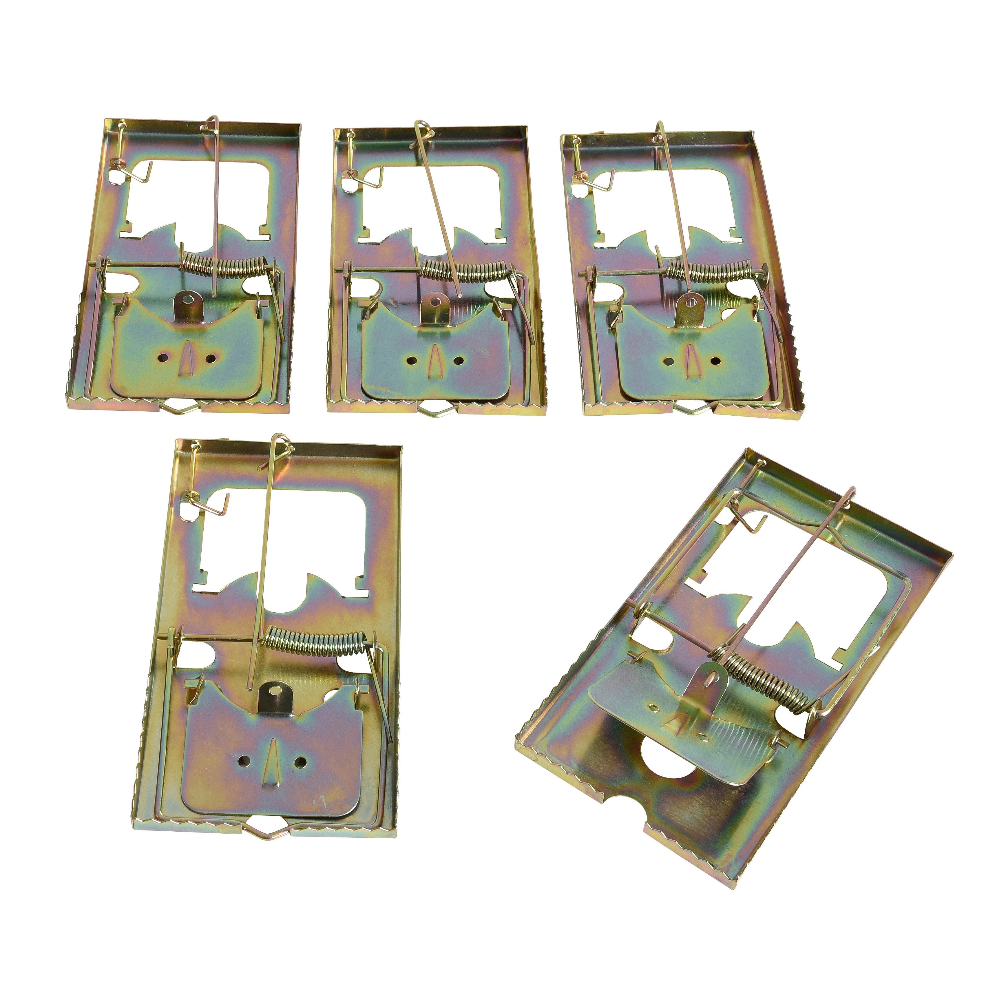 ESTEXO Schlagfalle Rattenfalle Mäusefalle 5er Set Nagetierfalle Köderfalle Metall Falle