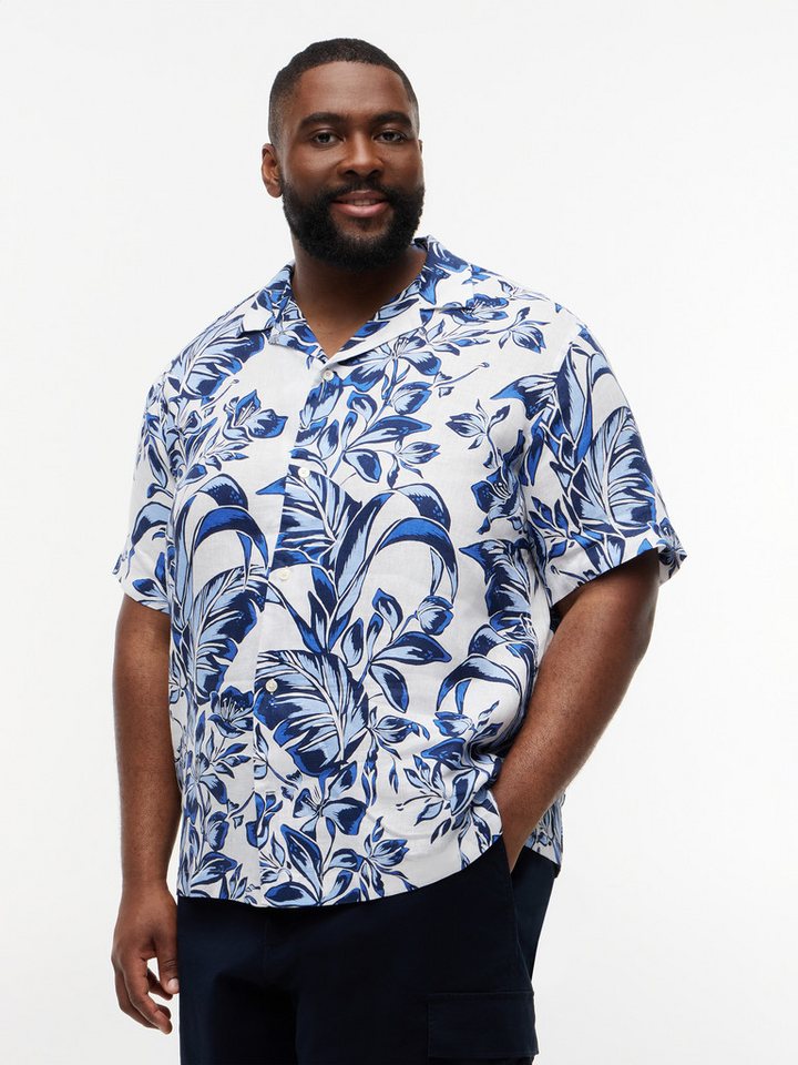 Tommy Hilfiger Big & Tall Kurzarmhemd BT-LINEN FLORAL AOP Leinenhemd, regular fit, Große Größen