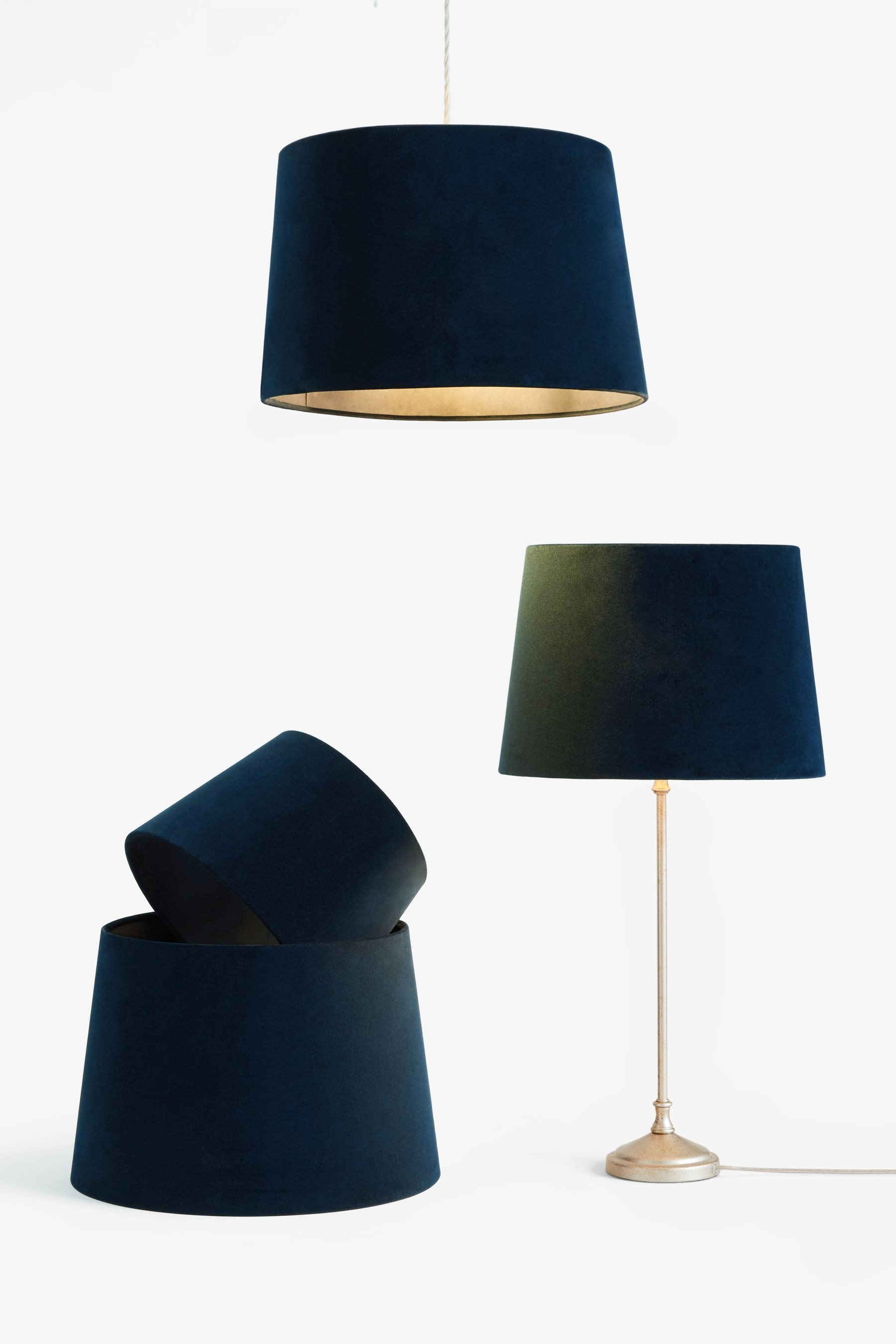 Next Lampenschirm Leicht anzubringender Decken-Lampenschirm aus Samt