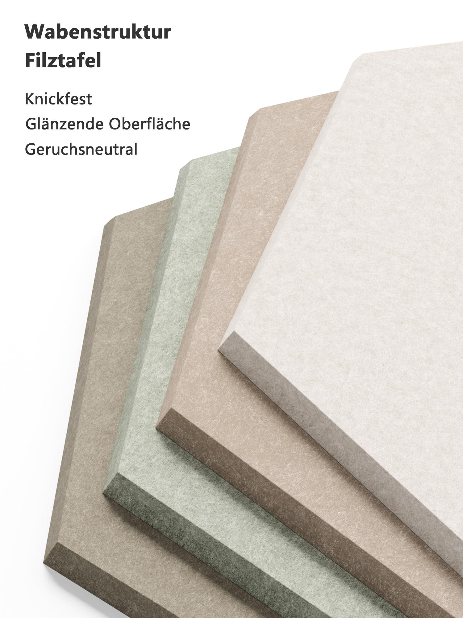 Agger Pinnwand Sechseckige Pinnwand-Alternative aus Filz, 8er-Pack Pinnwandplättchen, (8-tlg), mit 30 Reißzwecken und 50 Klebestreifen für Büro und Zuhause