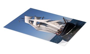 Posterlounge Wandfolie Editors Choice, Schwarzes Segelschiff auf See, Maritim Fotografie