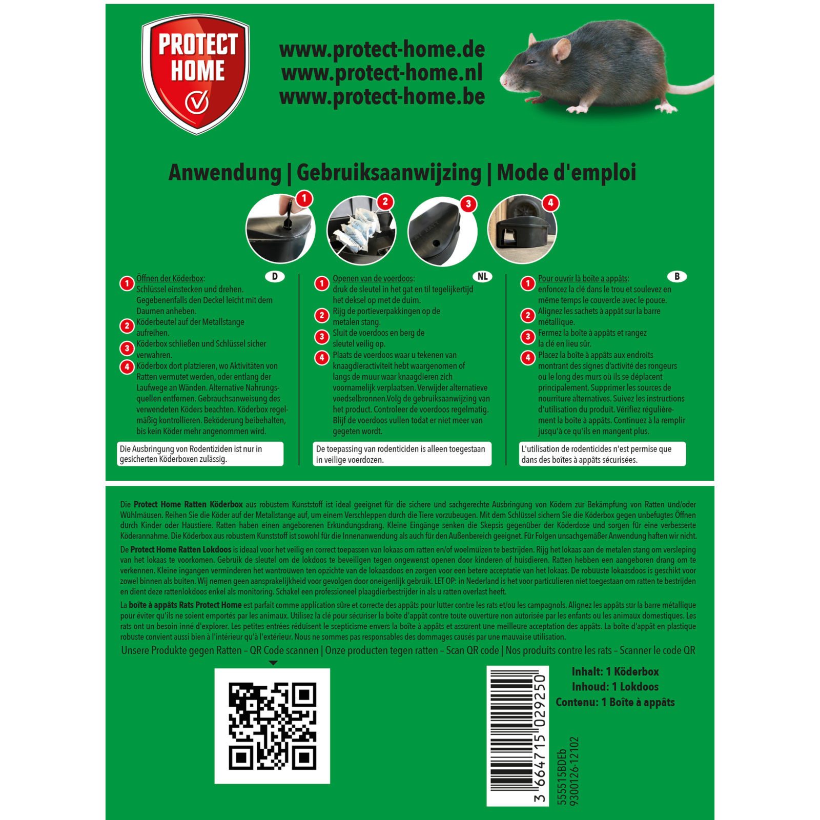 Protect Home Lebendfalle Ratten Köderbox