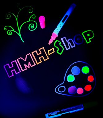 HMH Kreidemarker 8 Zauberstifte Fluoreszierende Marker leuchten unter Schwarzlicht, Leuchten unter UV Licht