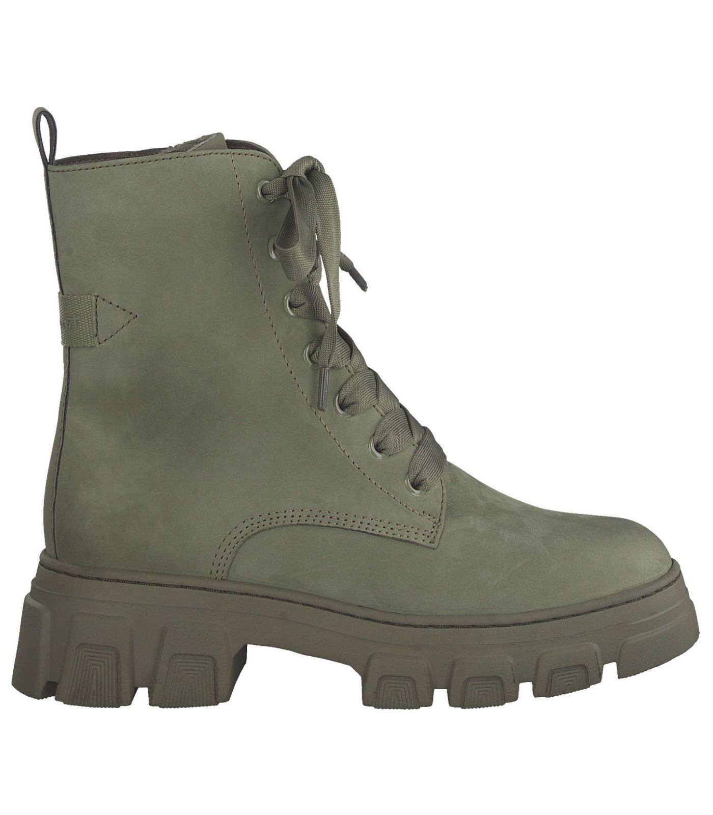 Tamaris Stiefelette Leder/Textil Schnürstiefelette Khaki