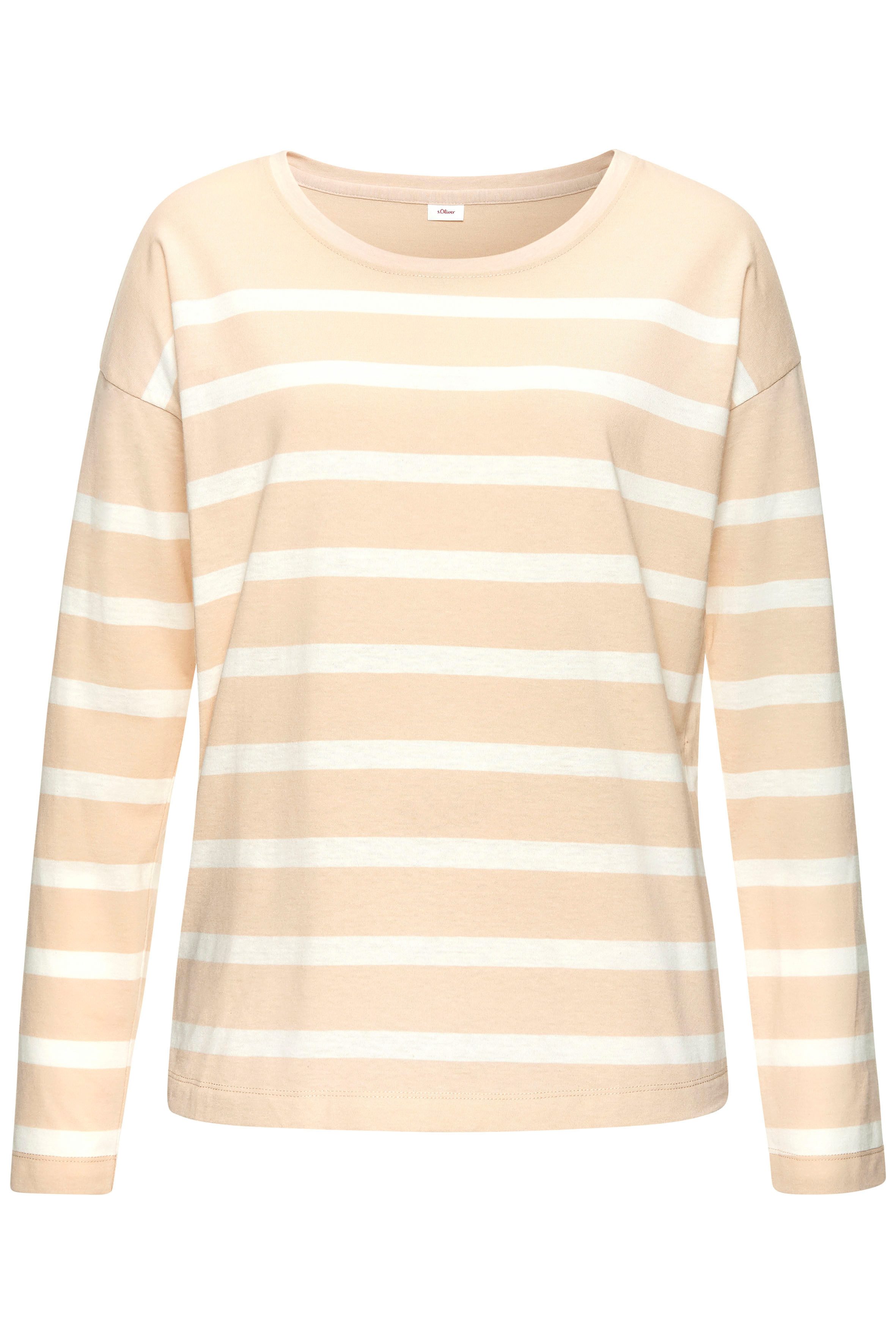 s.Oliver Pyjama (2 tlg) mit garngefärbten günstig online kaufen