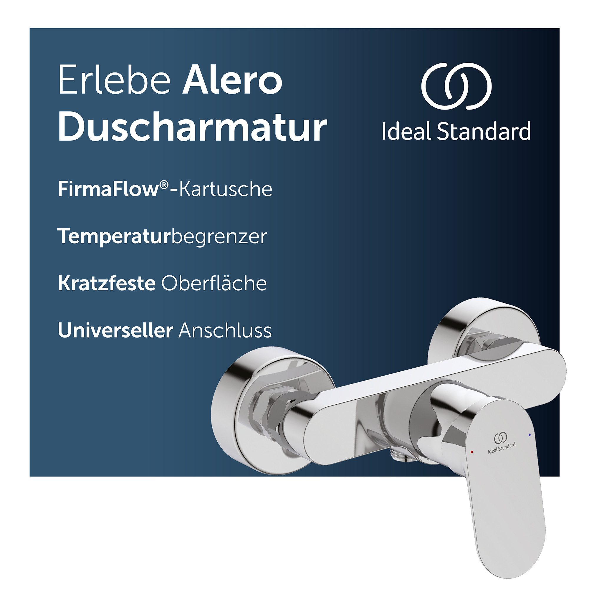 Ideal Standard Duscharmatur Alero FirmaFlow® Kartusche, Heißwassertemperaturbegrenzer