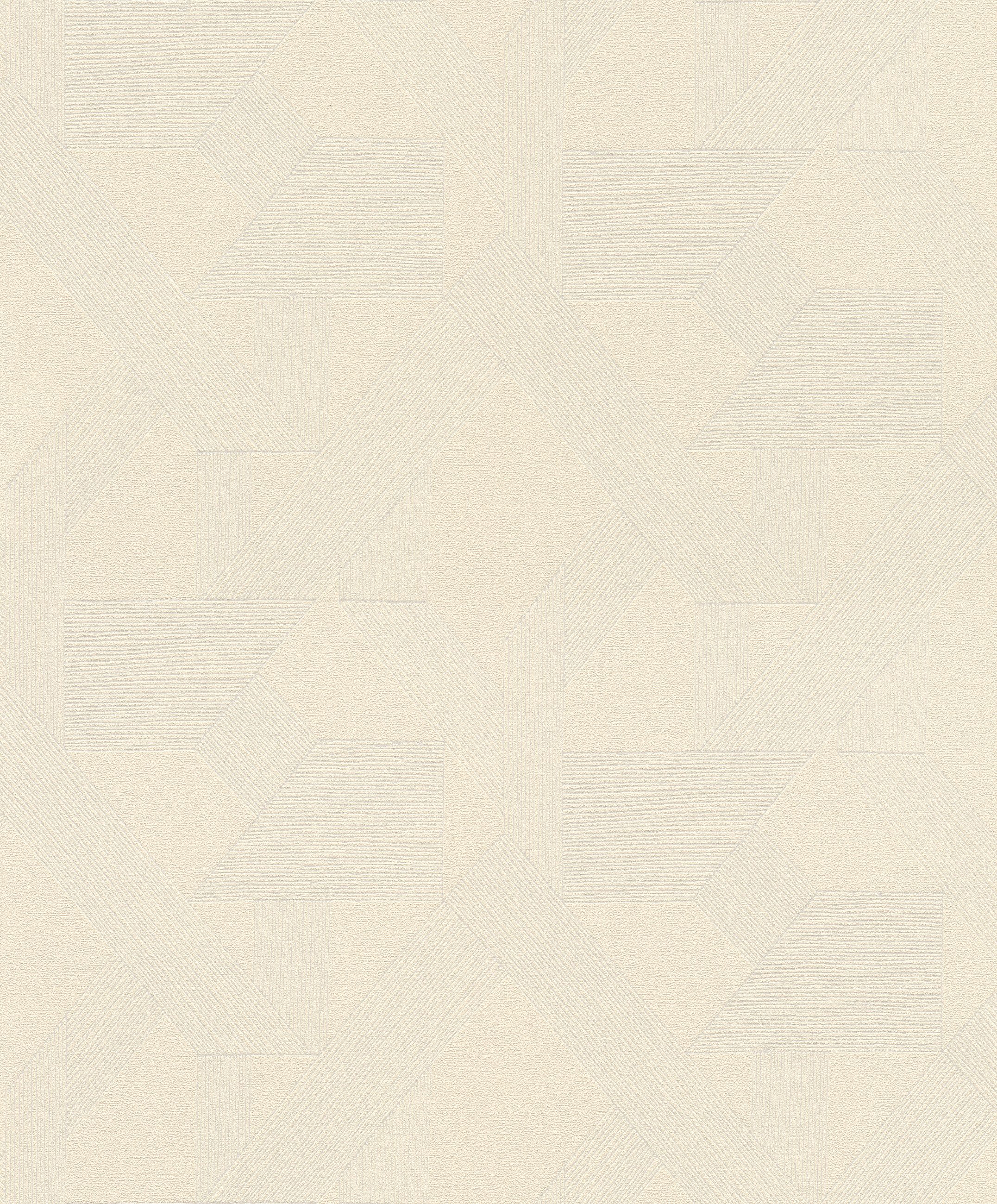 Rasch Vliestapete SCHÖNER WOHNEN Geometrische Muster - Vinyltapete Beige, glänzend, grafisch, (1 Rolle, 1 St., Kollektion 'SCHÖNER WOHNEN "Cosy Living"' - 10,05 m x 0,53 m), Lichtbeständige Farben - Feucht abwischbar - Restlost abziehbar