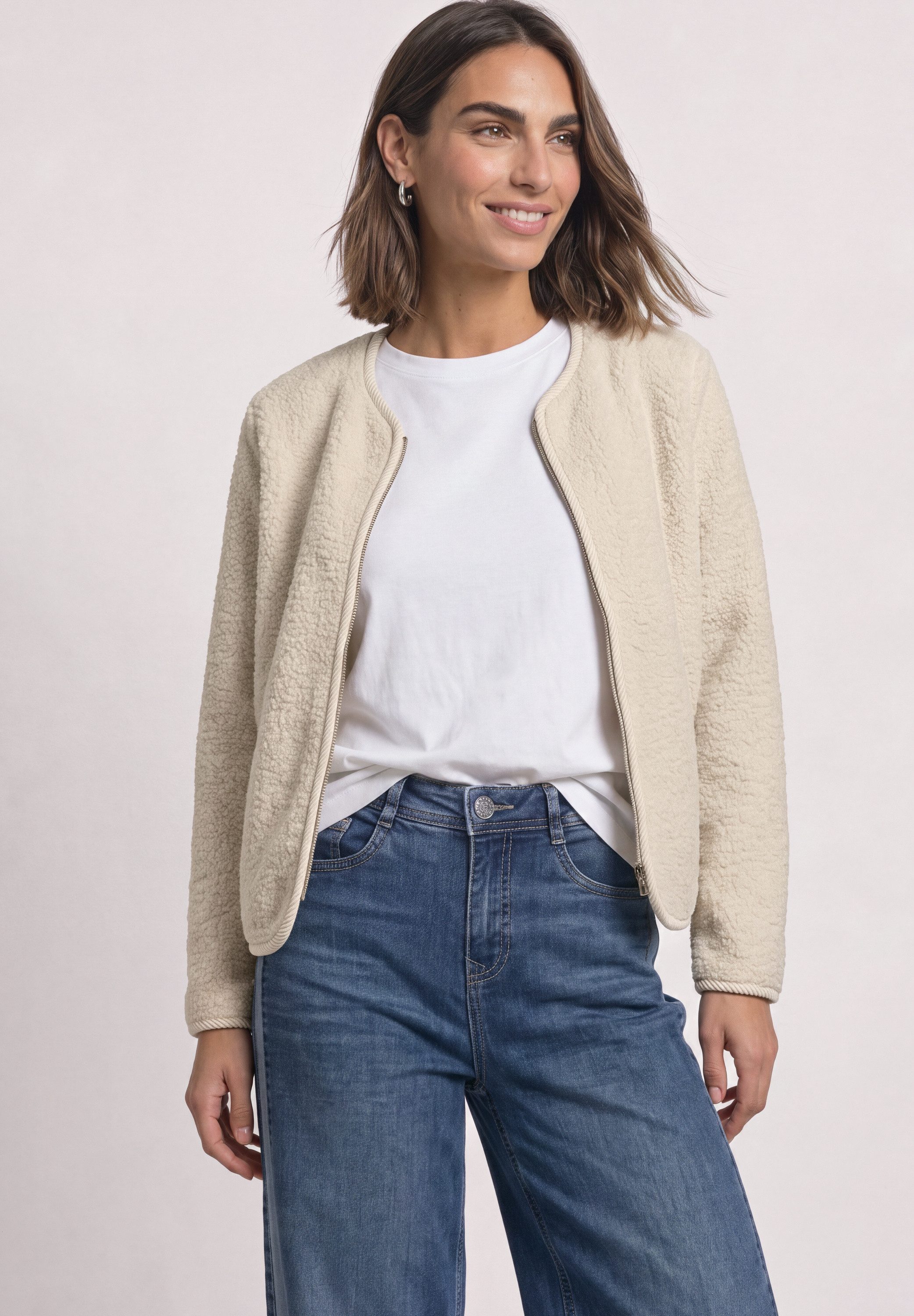 STREET ONE Fellimitatjacke mit innerem wärmendem Teddyfell