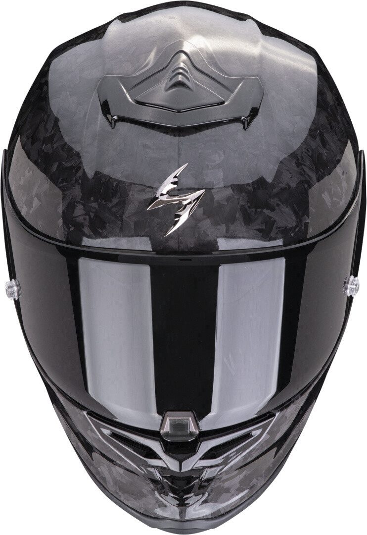 Scorpion Exo Motorradhelm EXO-R1 Evo Carbon Air Onyx Helm, Notfallsystem-Polsterung (EQRS)