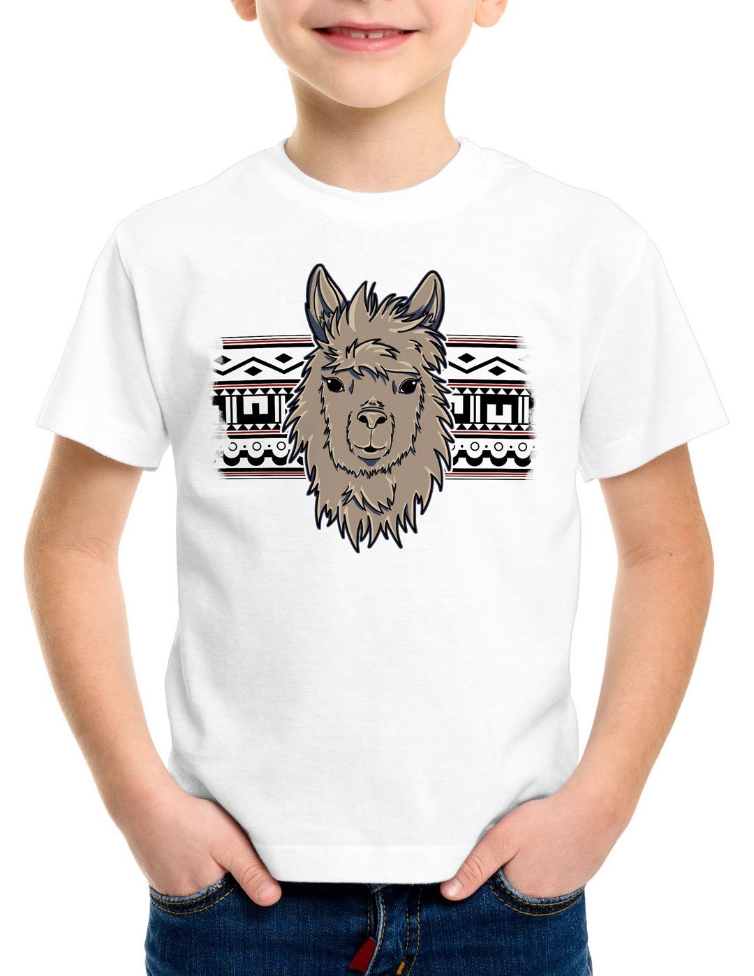 Style3 Print Shirt Kinder T Shirt Alpaca Muster Aztek Lama Alpaka Nerd Hipster Einhorn Online Kaufen Otto