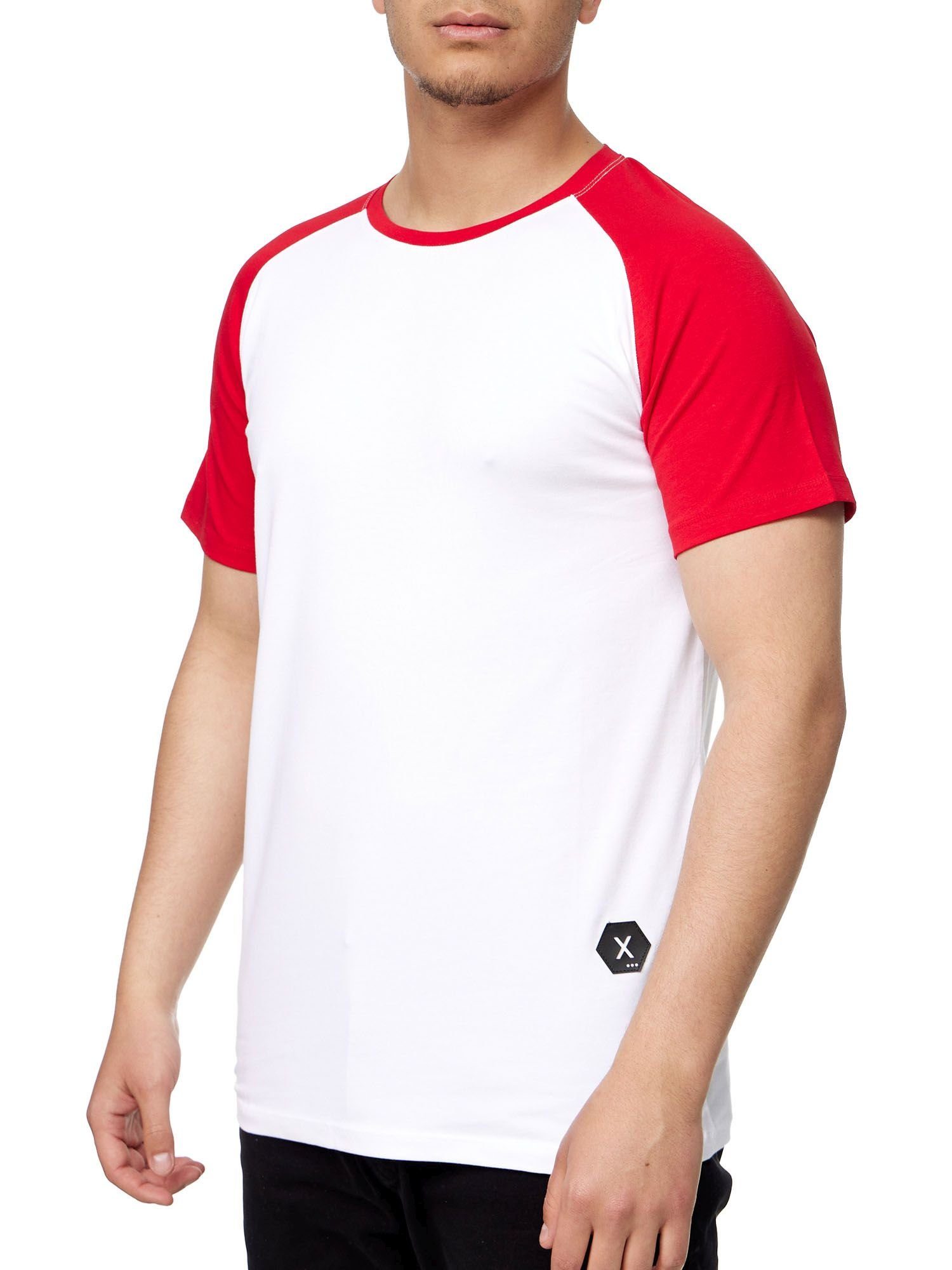 T-Shirt Tee, Herren Freizeit T-Shirt Tee Polo Poloshirt Kayna Männer Weiss John Kayna (Shirt Tshirt T Fitness Shirt für John Polo Casual Kurzarmshirt Rot 1-tlg)