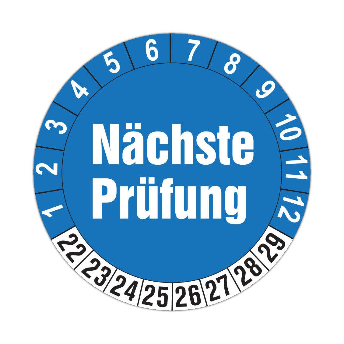 LYSCO Hinweisschild Prüfplaketten für 8 Jahre und 12 Monate, Ø 30 mm, (versch. Jahre und Farben verfügbar, 250 St., Prüfaufkleber, Prüfetiketten), Folienaufkleber mit UV-Schutzlackierung