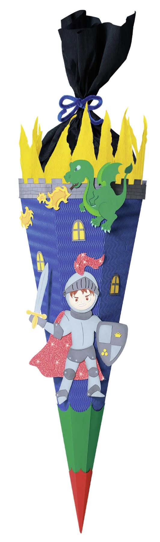 URSUS Schultüte URSUS Schultüten-Bastelset Ritter - 68cm, Verschluss Krepp